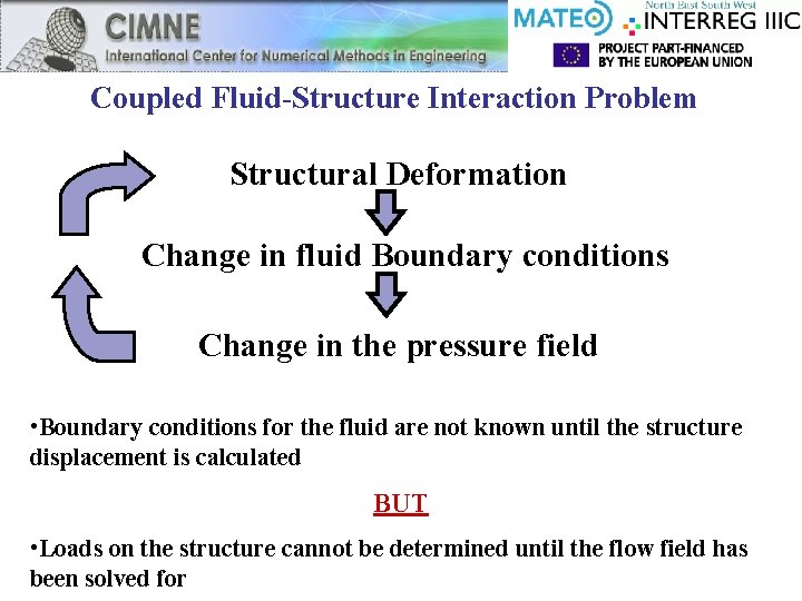Coupled Fluid-Structure Interaction Problem Structural Deformation Change in fluid Boundary conditions Change in the
