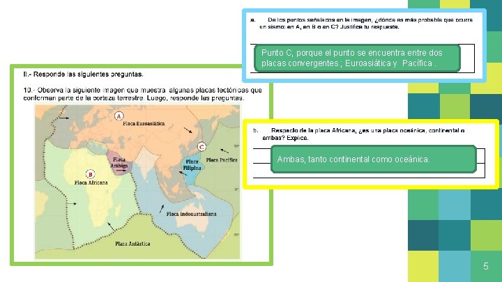 Punto C, porque el punto se encuentra entre dos placas convergentes ; Euroasiática y