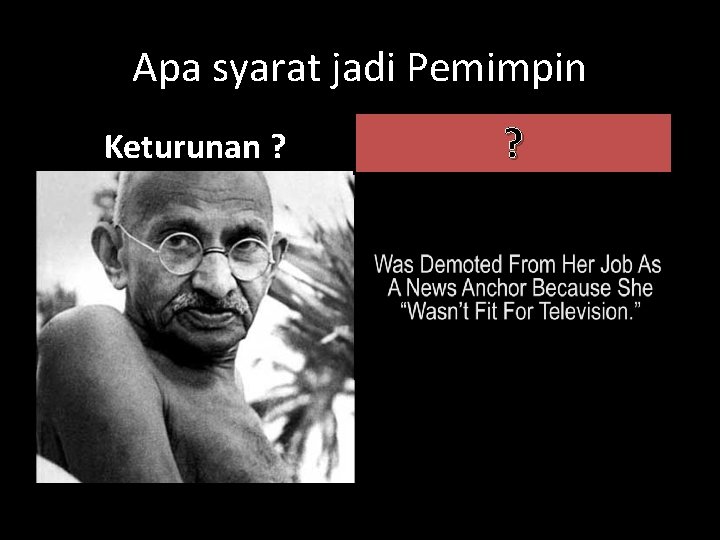 Apa syarat jadi Pemimpin Keturunan ? ? 