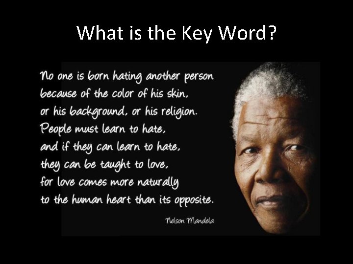 What is the Key Word? 