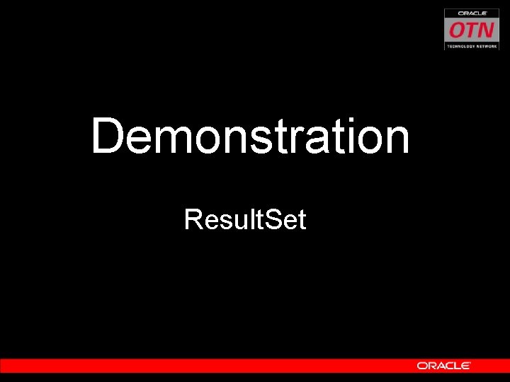 Demonstration Result. Set 