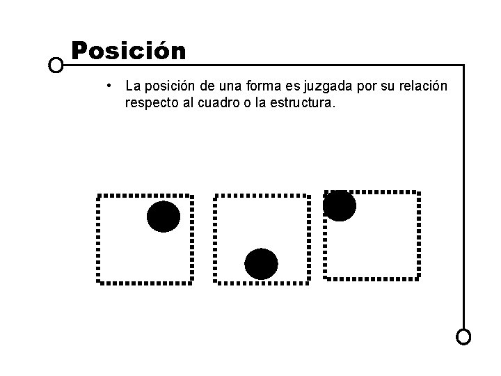 Posición • La posición de una forma es juzgada por su relación respecto al