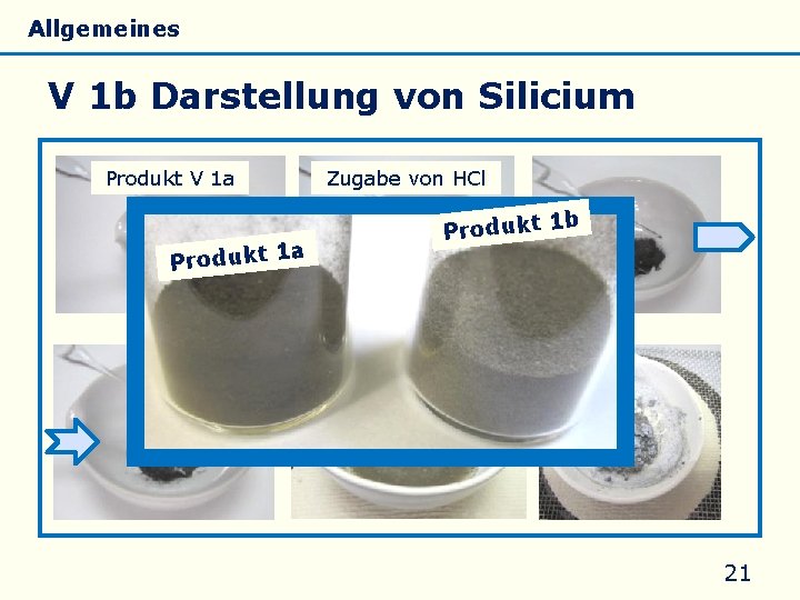 Allgemeines Eigenschaften Silicate Silicone Glas V 1 b Darstellung von Silicium Produkt V 1