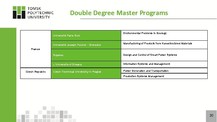 Double Degree Master Programs Université Paris-Sud Université Joseph Fourier - Grenoble Environmental Problems in