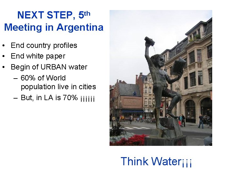 NEXT STEP, 5 th Meeting in Argentina • End country profiles • End white
