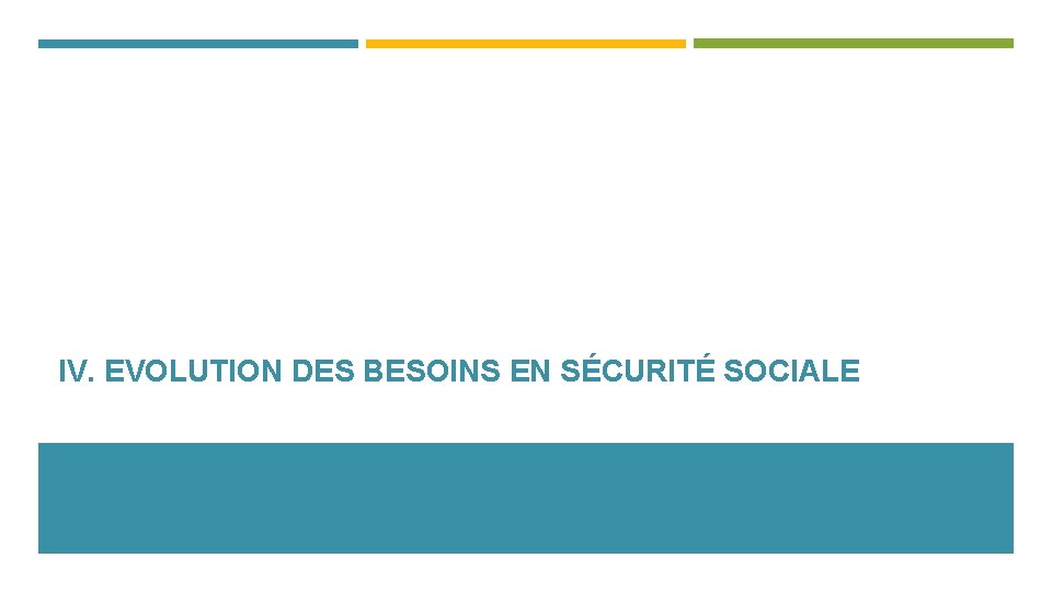 IV. EVOLUTION DES BESOINS EN SÉCURITÉ SOCIALE 