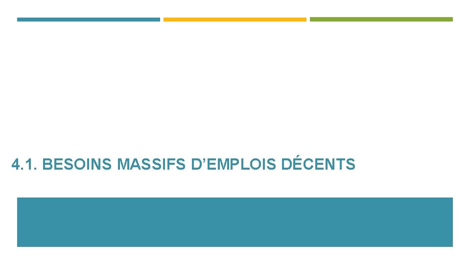 4. 1. BESOINS MASSIFS D’EMPLOIS DÉCENTS 