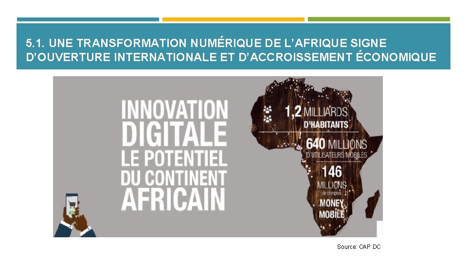 5. 1. UNE TRANSFORMATION NUMÉRIQUE DE L’AFRIQUE SIGNE D’OUVERTURE INTERNATIONALE ET D’ACCROISSEMENT ÉCONOMIQUE Source: