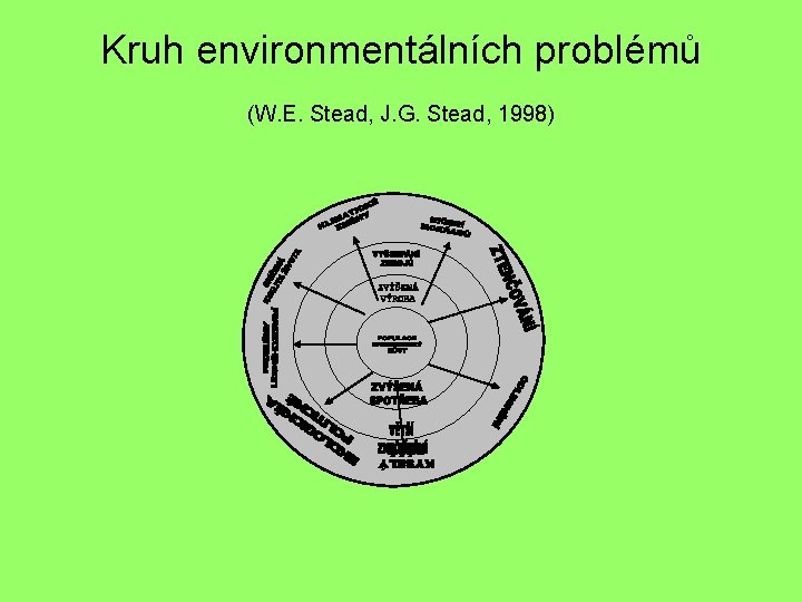 Kruh environmentálních problémů (W. E. Stead, J. G. Stead, 1998) 