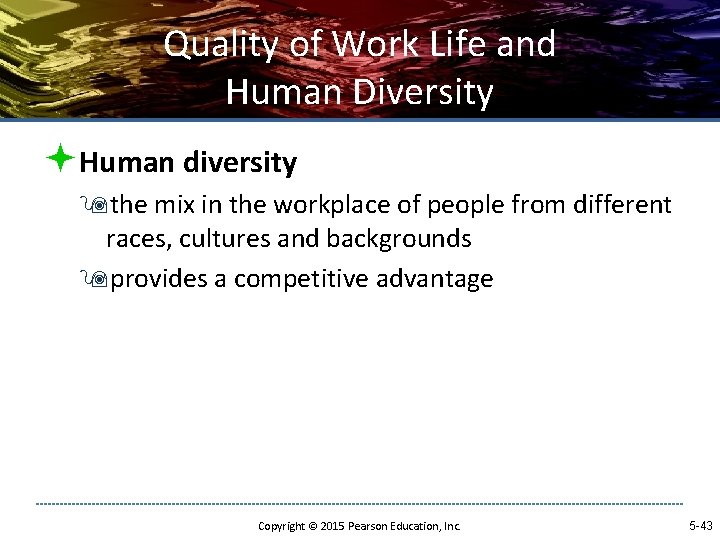 Quality of Work Life and Human Diversity ªHuman diversity 9 the mix in the