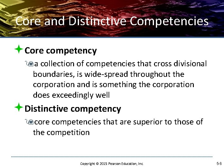 Core and Distinctive Competencies ªCore competency 9 a collection of competencies that cross divisional