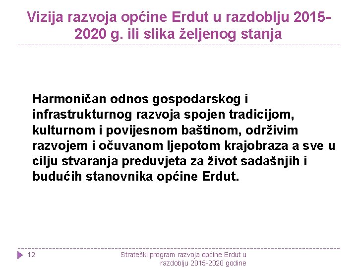 Vizija razvoja općine Erdut u razdoblju 20152020 g. ili slika željenog stanja Harmoničan odnos