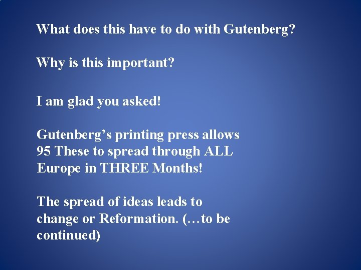 What does this have to do with Gutenberg? Why is this important? I am