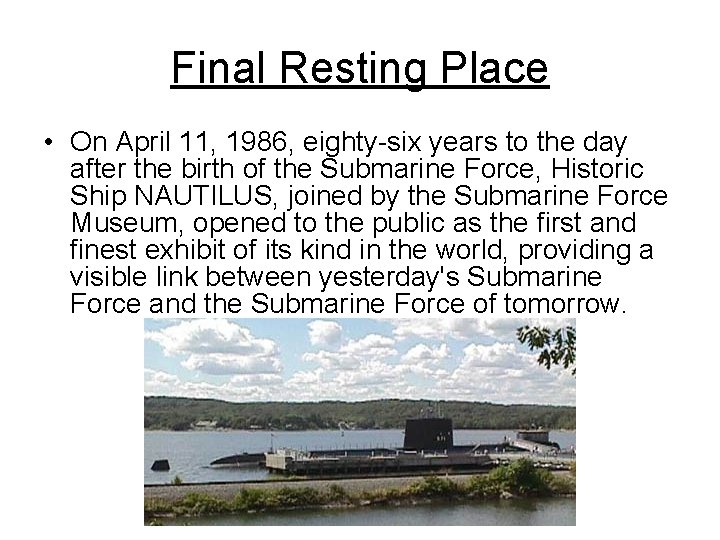 Final Resting Place • On April 11, 1986, eighty-six years to the day after