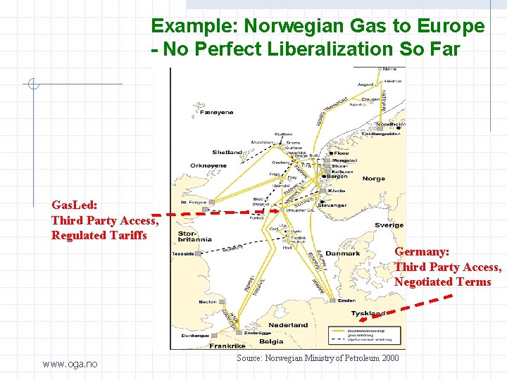 Example: Norwegian Gas to Europe - No Perfect Liberalization So Far Gas. Led: Third