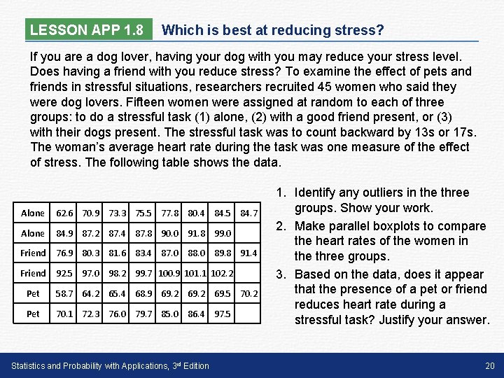 LESSON APP 1. 8 Which is best at reducing stress? If you are a
