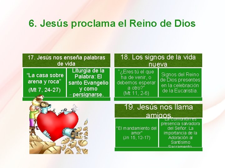 6. Jesús proclama el Reino de Dios 17. Jesús nos enseña palabras de vida