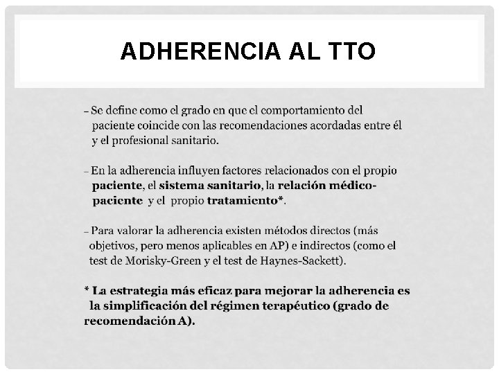 ADHERENCIA AL TTO 