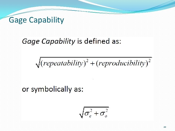 Gage Capability 22 