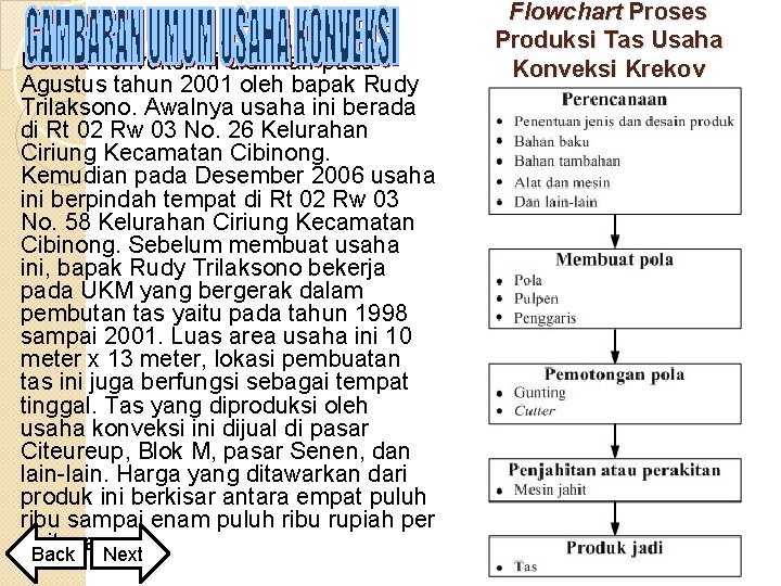 Usaha konveksi ini didirikan pada Agustus tahun 2001 oleh bapak Rudy Trilaksono. Awalnya usaha