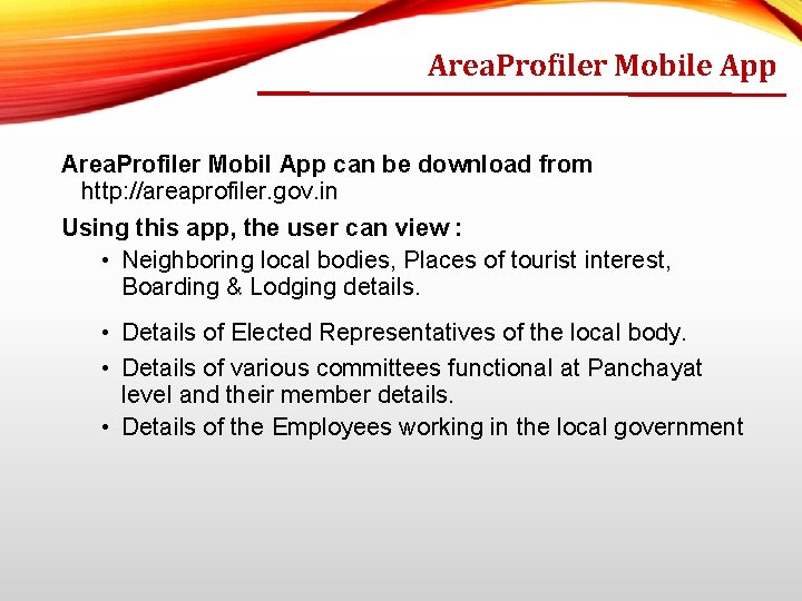 Area. Profiler Mobile App Area. Profiler Mobil App can be download from http: //areaprofiler.