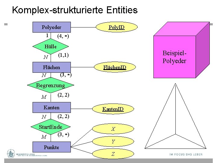 Komplex-strukturierte Entities Polyeder 1 (4, ) Poly. ID Hülle N (1, 1) Flächen (3,