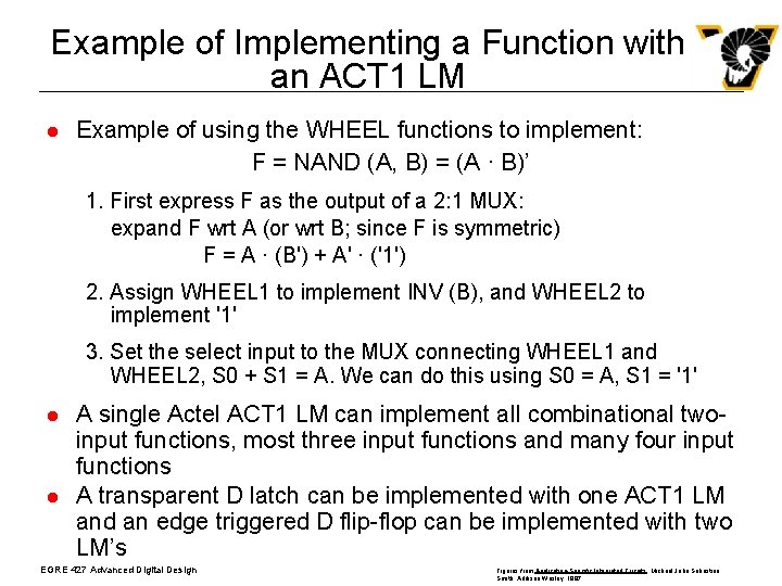 Example of Implementing a Function with an ACT 1 LM l Example of using Example of Implementing a Function with an ACT 1 LM l Example of using