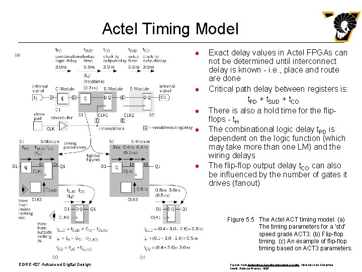 Actel Timing Model l l Exact delay values in Actel FPGAs can not be Actel Timing Model l l Exact delay values in Actel FPGAs can not be