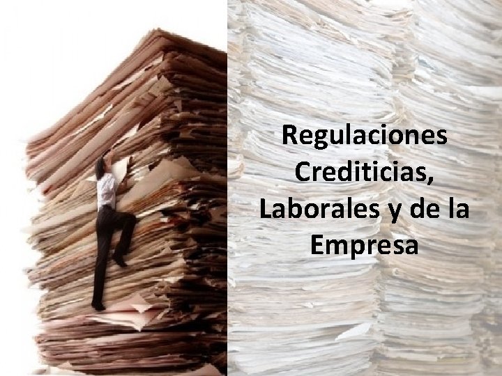 Regulaciones Crediticias, Laborales y de la Empresa Regulaciones Crediticias, Laborales y de la Empresa