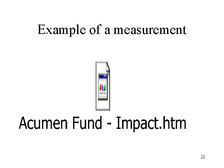 Example of a measurement 22 