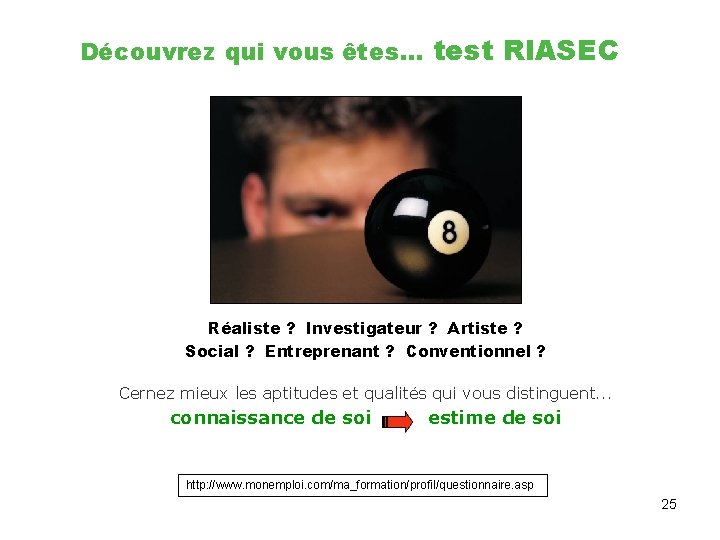 Découvrez qui vous êtes… test RIASEC Réaliste ? Investigateur ? Artiste ? Social ?