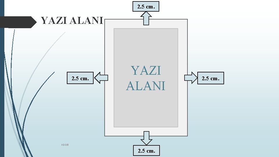 2. 5 cm. YAZI ALANI KDDB 2. 5 cm. 