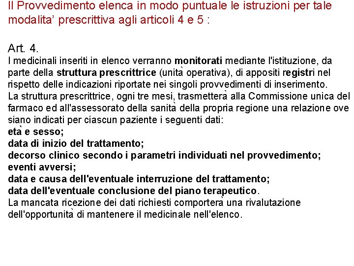 Normativa della Prescrizione delle Eparine a
