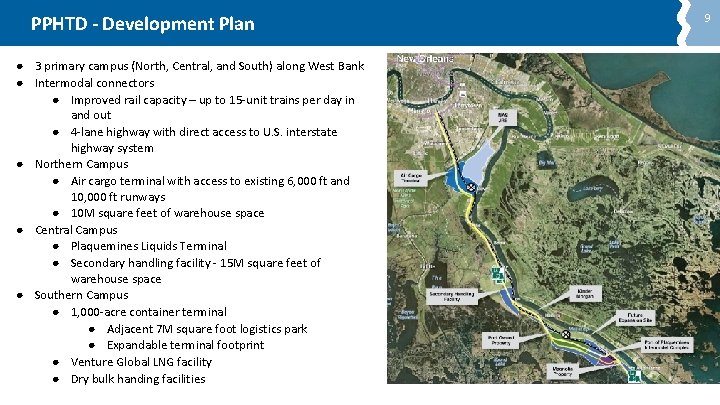 PPHTD - Development Plan 3 primary campus (North, Central, and South) along West Bank