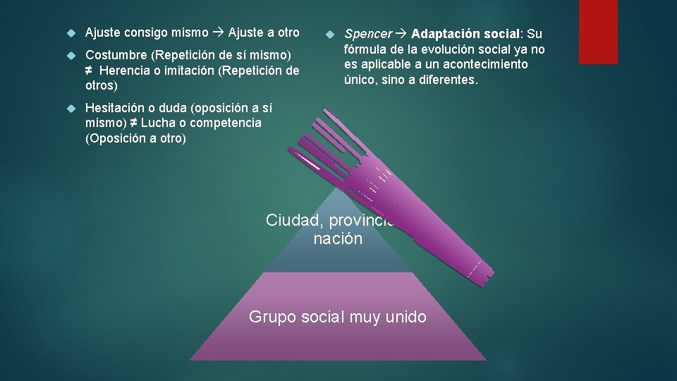  Ajuste consigo mismo Ajuste a otro Costumbre (Repetición de sí mismo) ≠ Herencia