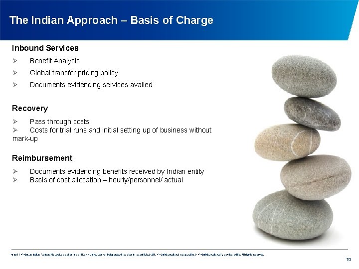 The Indian Approach – Basis of Charge Inbound Services Ø Benefit Analysis Ø Global