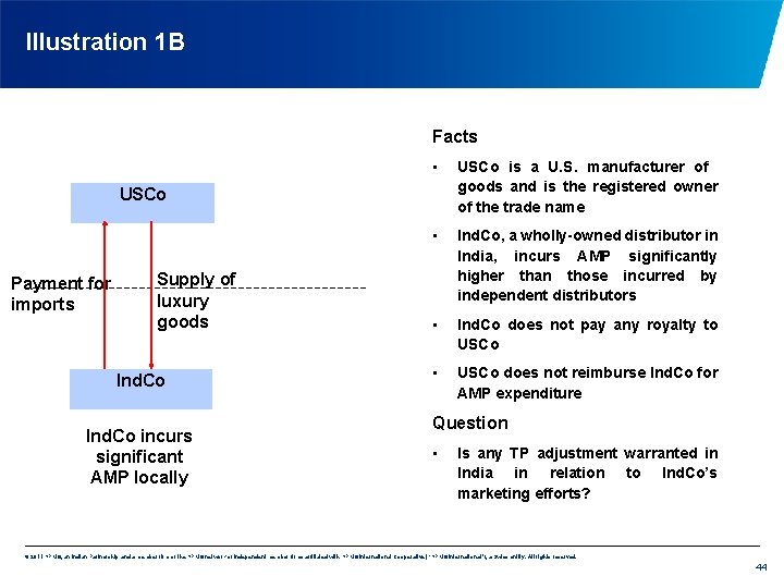 Illustration 1 B Facts • USCo is a U. S. manufacturer of goods and