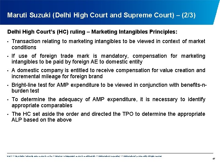 Maruti Suzuki (Delhi High Court and Supreme Court) – (2/3) Delhi High Court’s (HC)