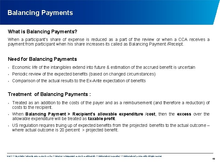 Balancing Payments What is Balancing Payments? When a participant’s share of expense is reduced