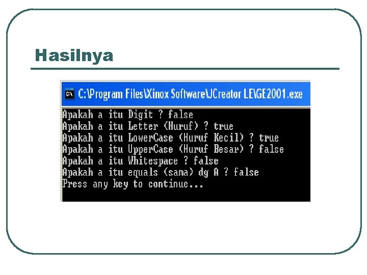 Hasilnya 