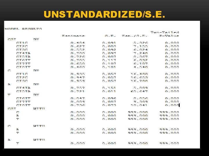 UNSTANDARDIZED/S. E. 