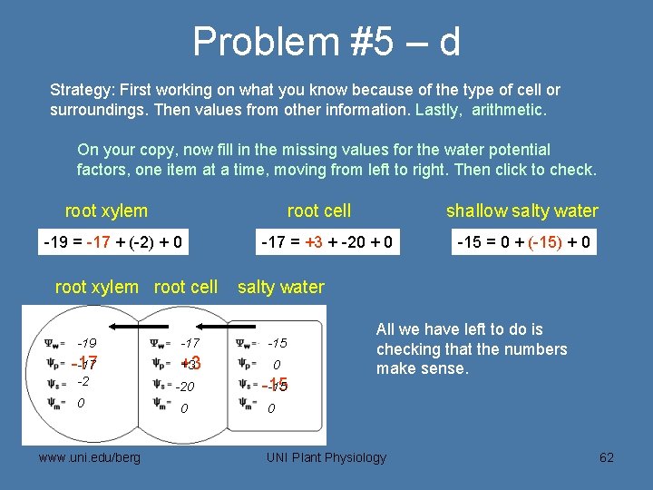 Problem #5 – d Strategy: First working on what you know because of the