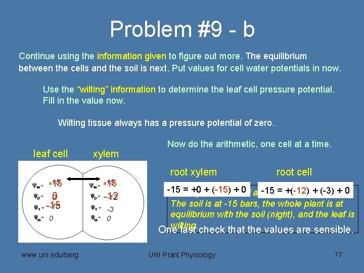 Problem #9 - b Continue using the information given to figure out more. The
