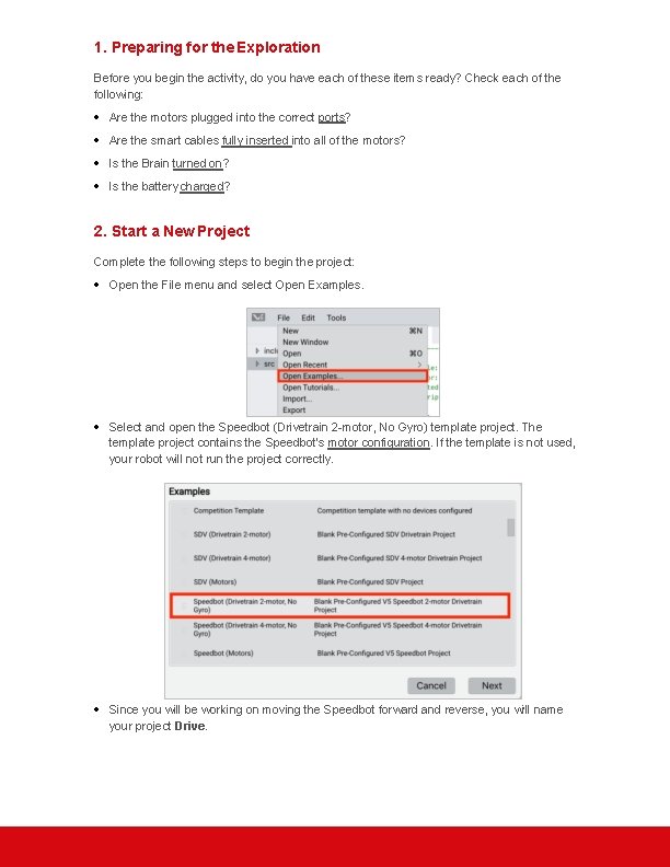 1. Preparing for the Exploration Before you begin the activity, do you have each