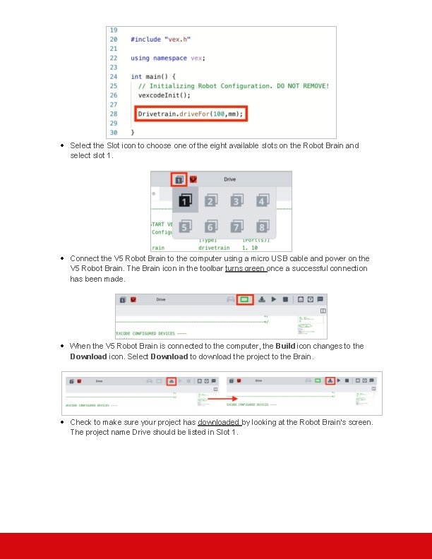  Select the Slot icon to choose one of the eight available slots on