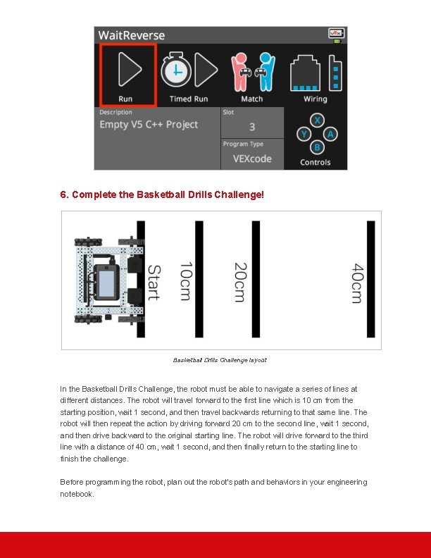 6. Complete the Basketball Drills Challenge! Basketball Drills Challenge layout In the Basketball Drills