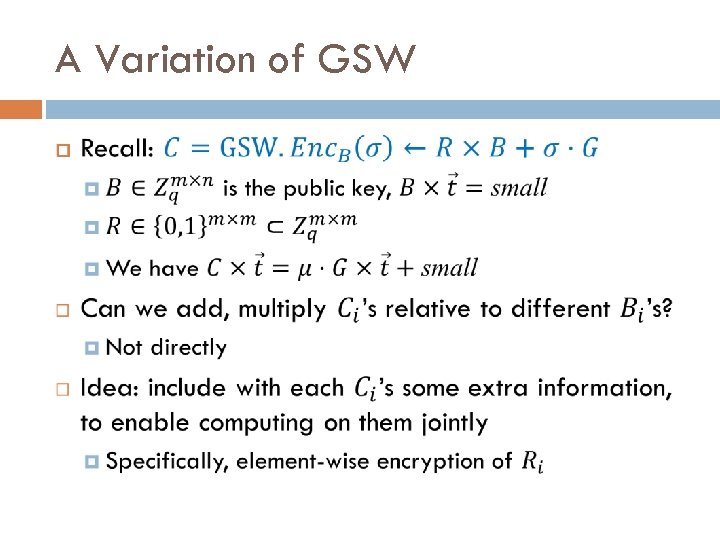 A Variation of GSW 