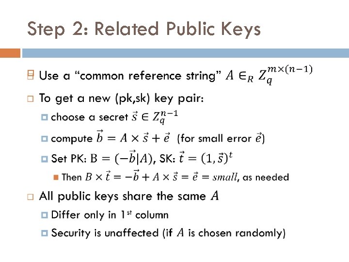 Step 2: Related Public Keys 