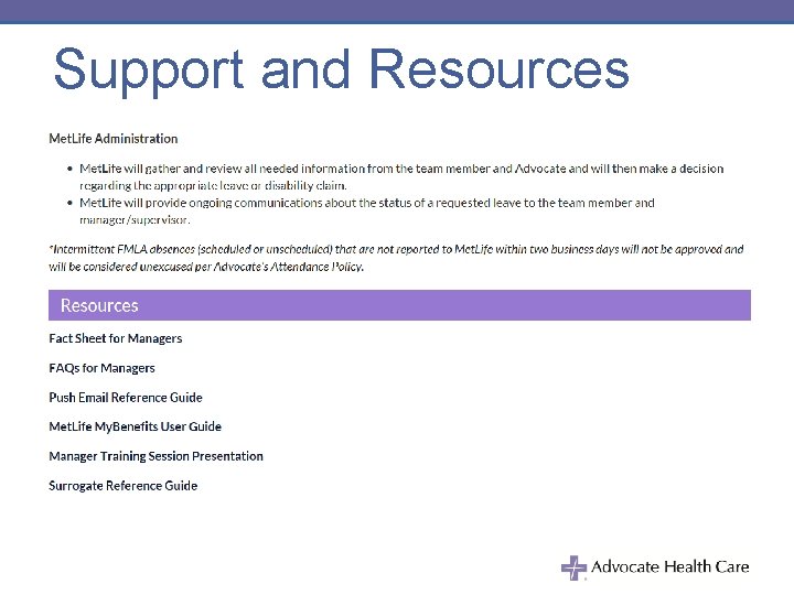 Support and Resources 