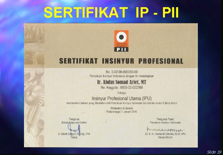 SERTIFIKAT IP - PII Slide 19 